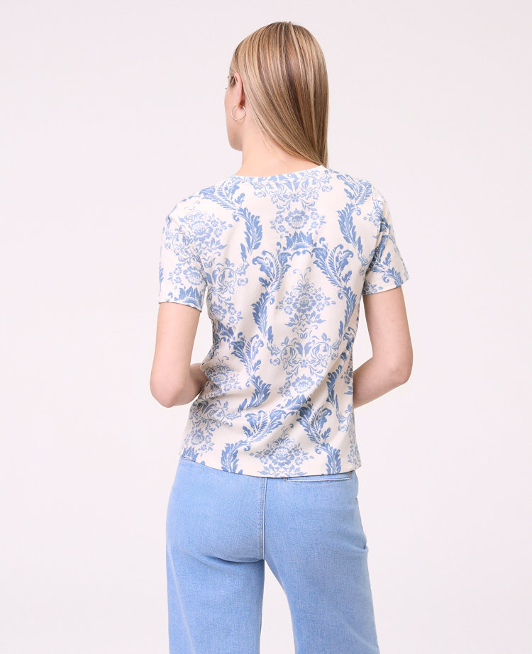 Petite Weekend Collection Floral Crew Neck Tee
