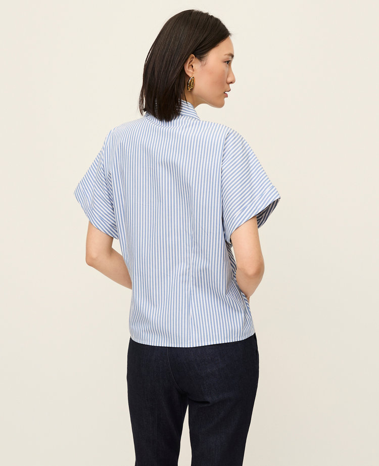 Striped Tie Waist Shirt