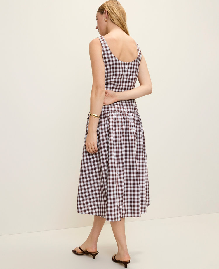 Gingham Flare Midi Dress