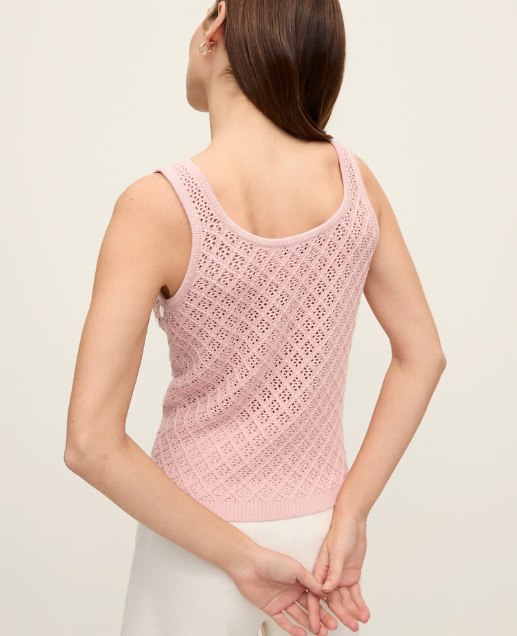 Sequin Pointelle Sweater Tank Top