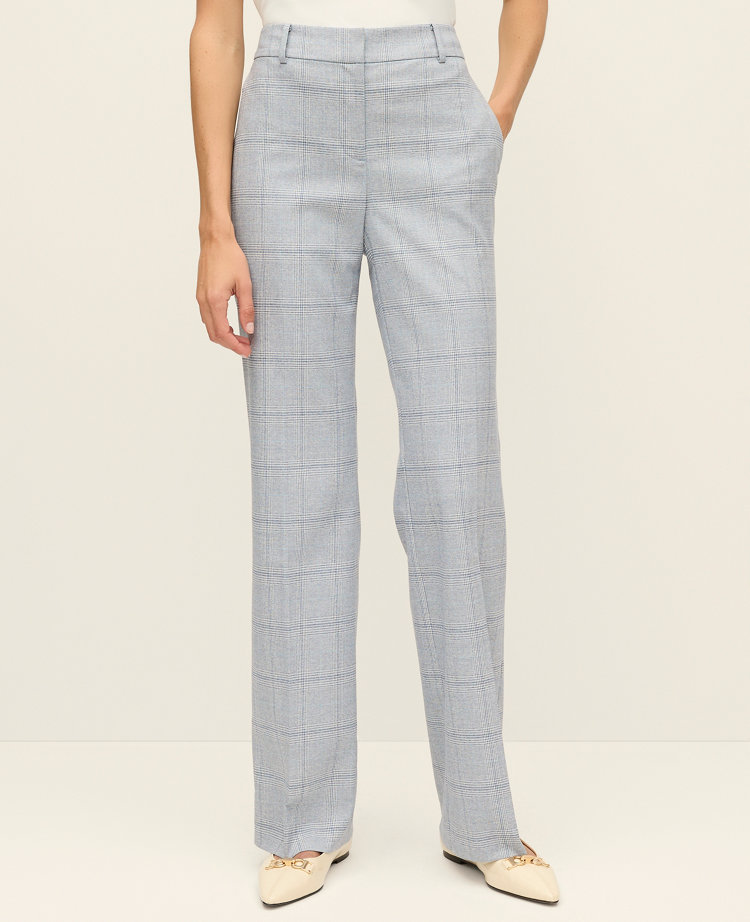 The Petite Mid Rise Trouser in Plaid