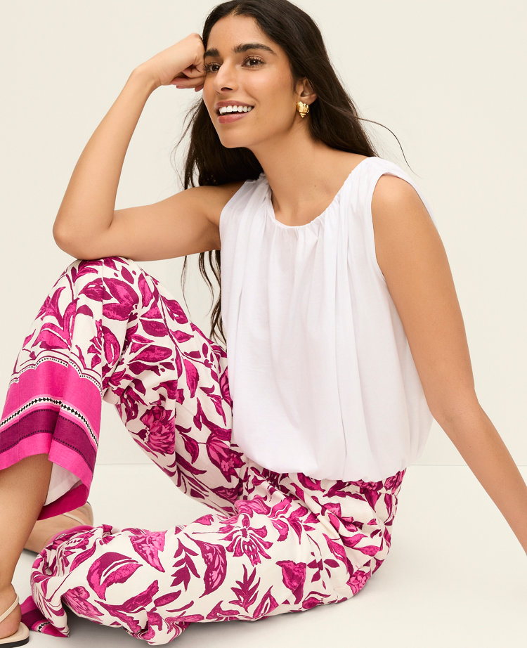 Petite Gathered Bubble Hem Top