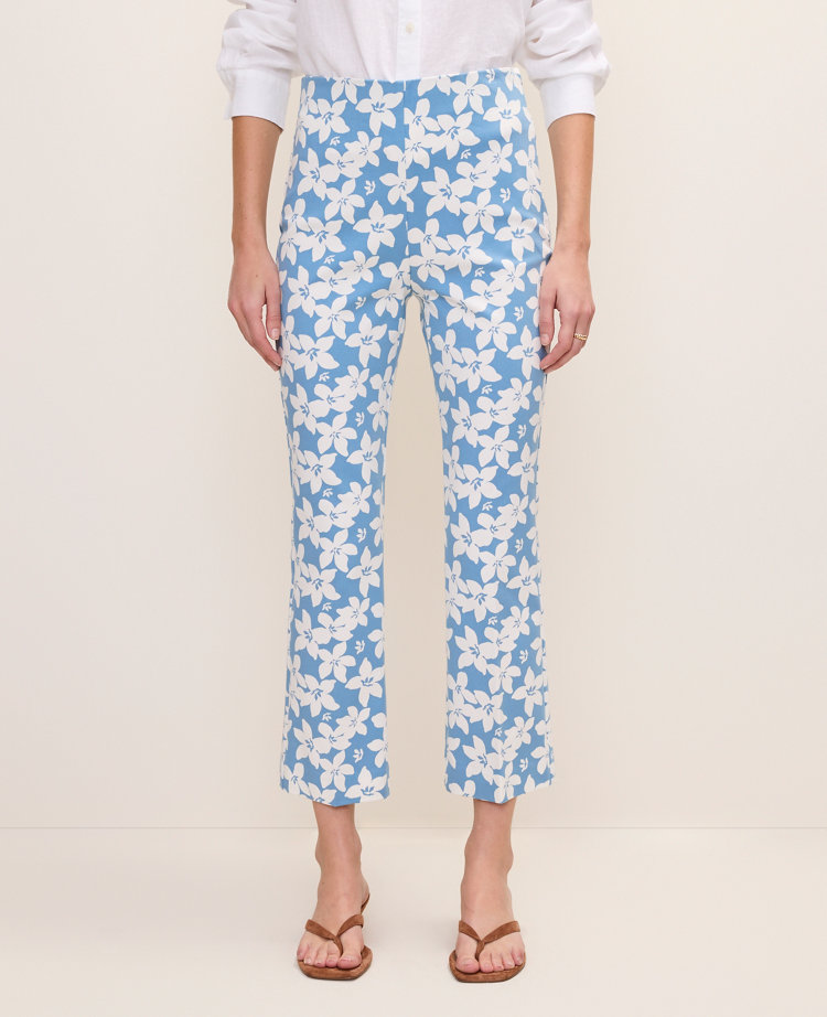 The Flare Ankle Pant in Floral Print — Curvy Fit