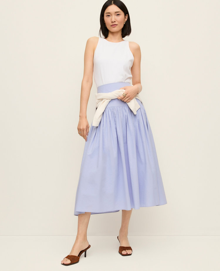 Petite Gathered Maxi Skirt