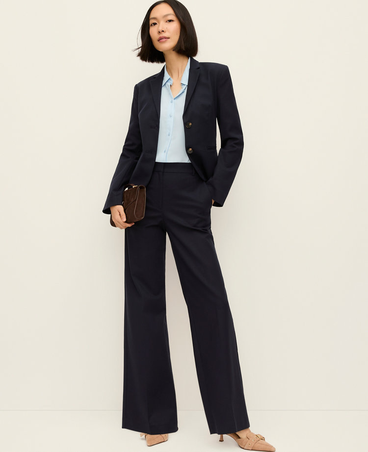 The Petite Wide-Leg Pant in Doubleweave