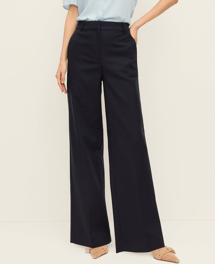 The Petite Wide-Leg Pant in Doubleweave