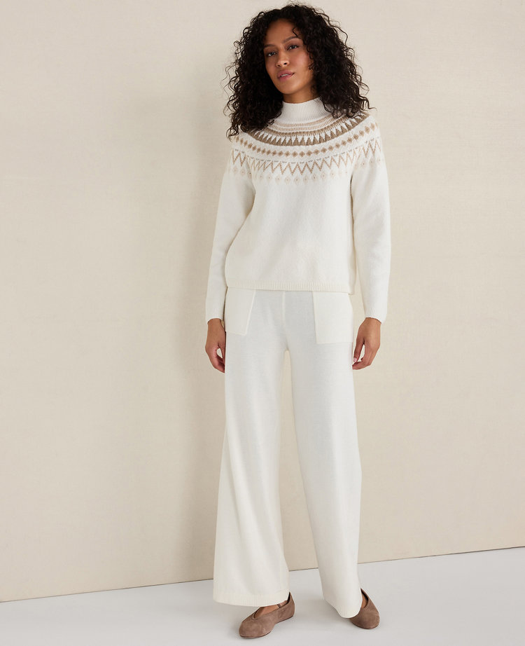 Haven Well Within Organic Cotton Blend Fairisle Mock Neck Sweater