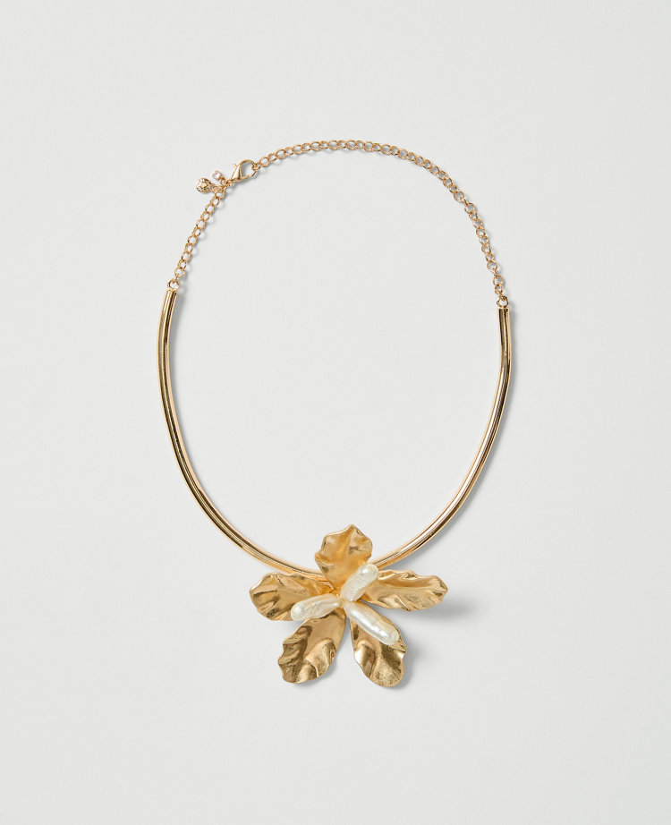 Flower Statement Cuff Necklace