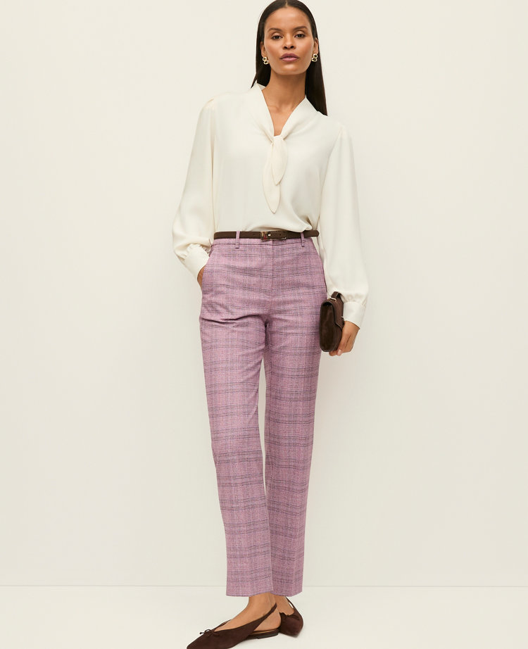 The Petite High Rise Everyday Ankle Pant in Plaid