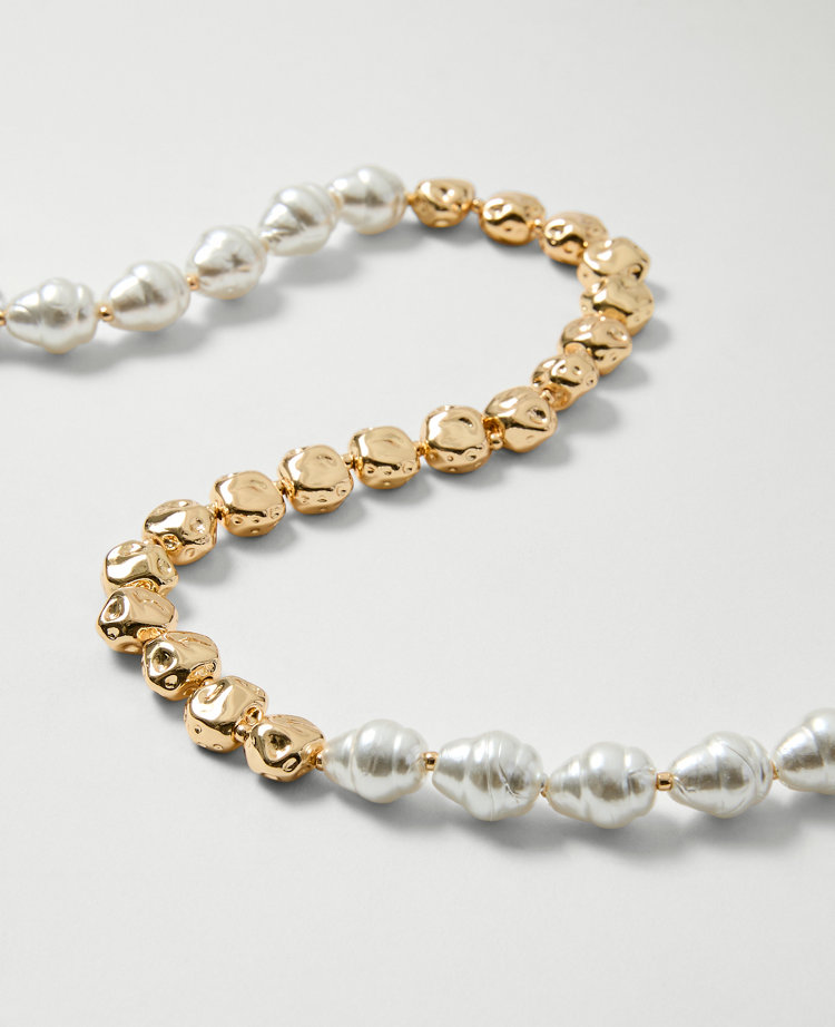 Mixed Pearl and Metal Necklace
