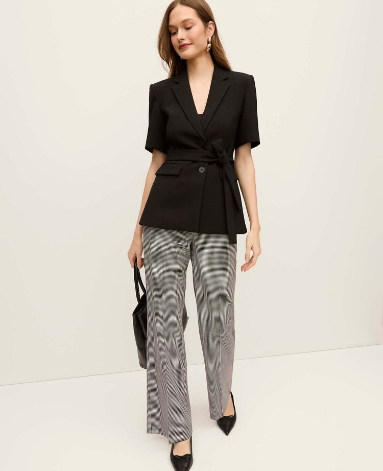 The Petite Fitted Belted Blazer in Crepe