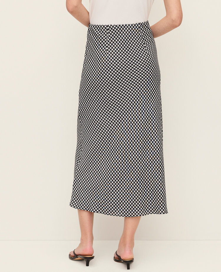 Gingham Bias Midi Slip Skirt