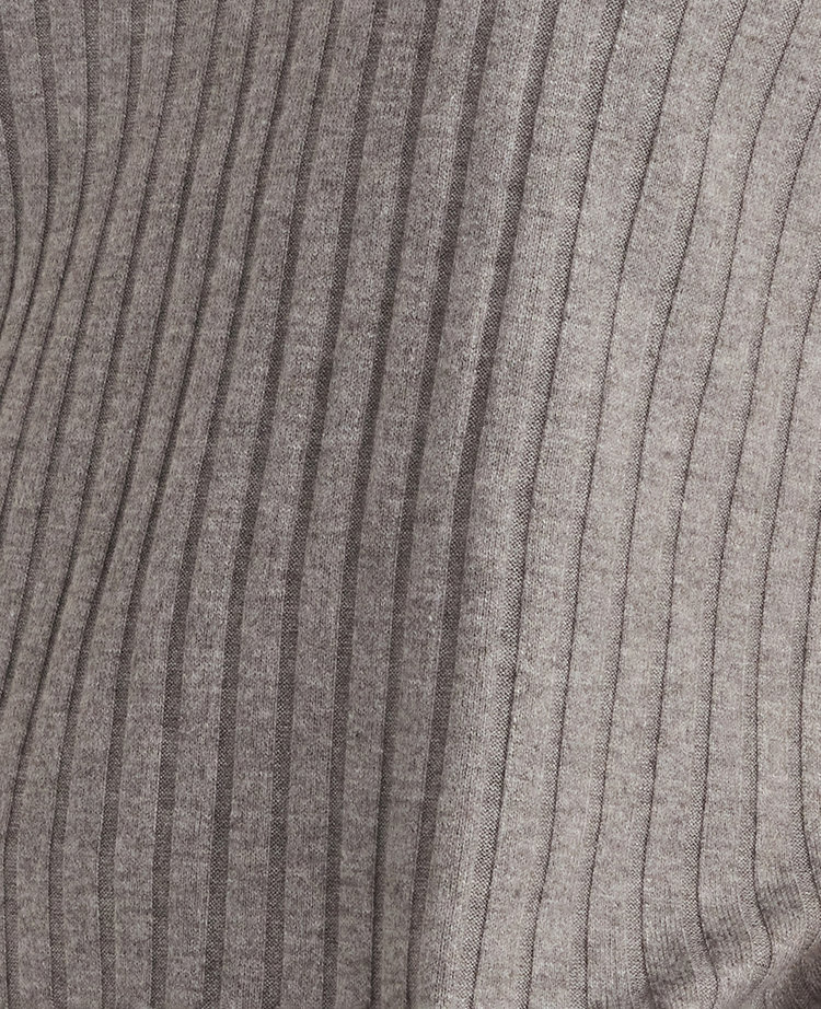 Ann Taylor Haven Well Within Wide Rib Knit Johnny Collar Top In Gray