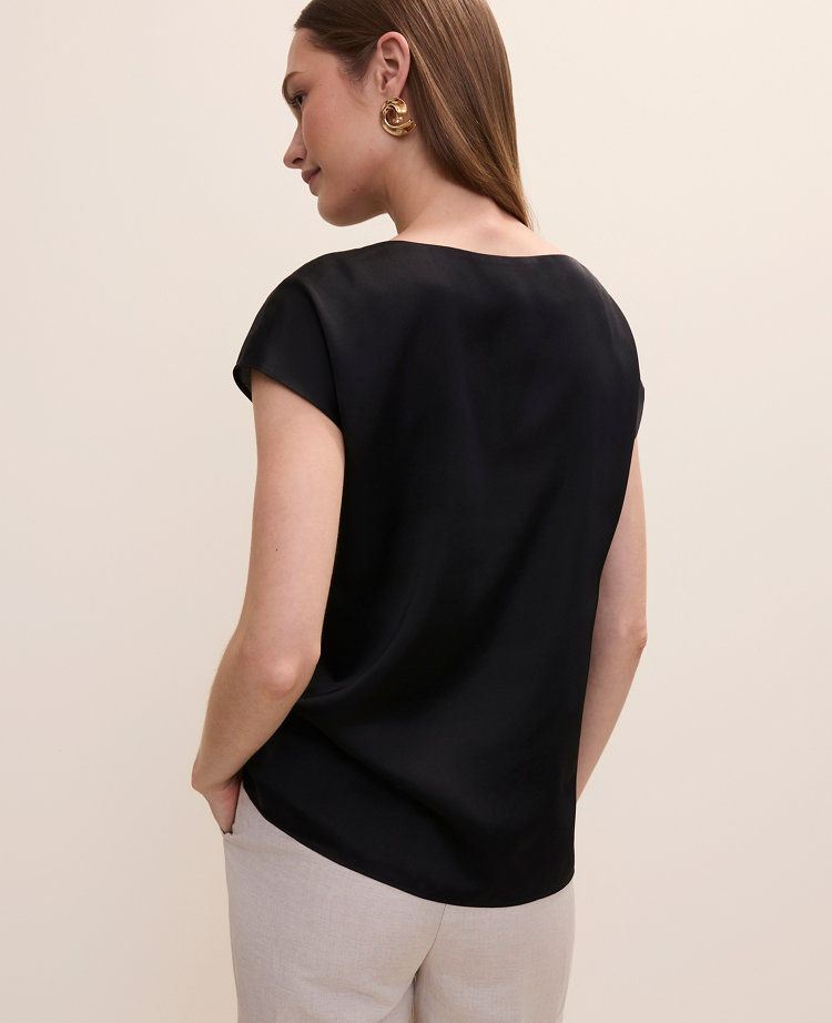 Satin Cowl Neck Top