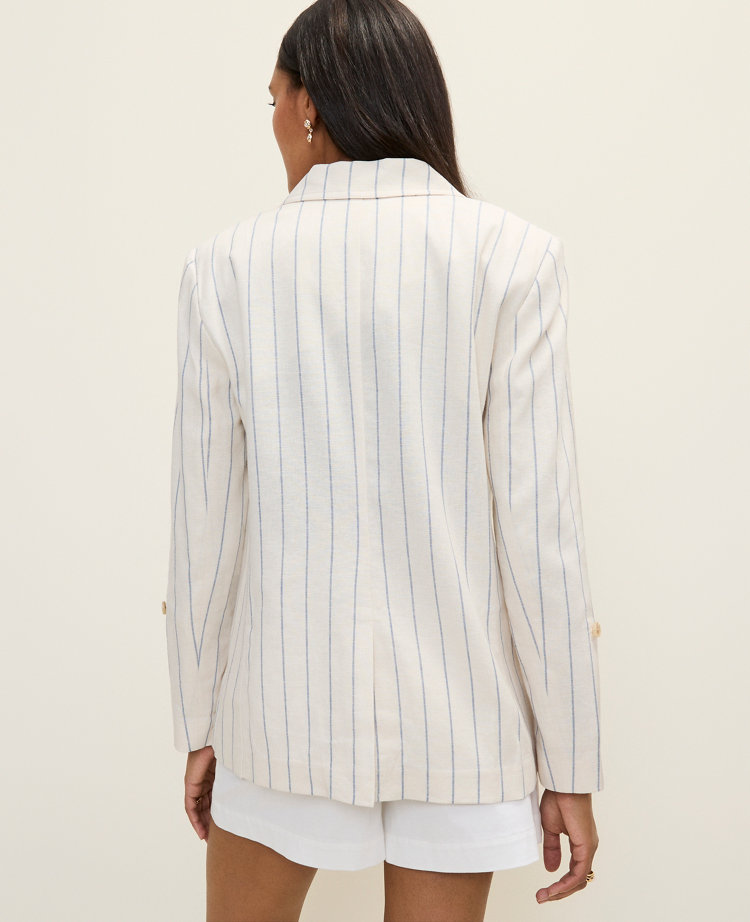 Petite Weekend Striped Linen Blend Blazer