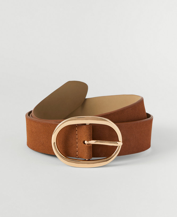 Suede Oval Buckle Belt