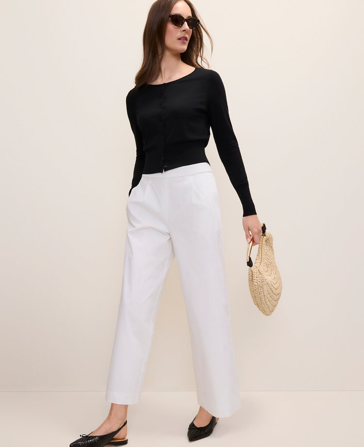 Petite Easy Fit Pleated Ankle Pant