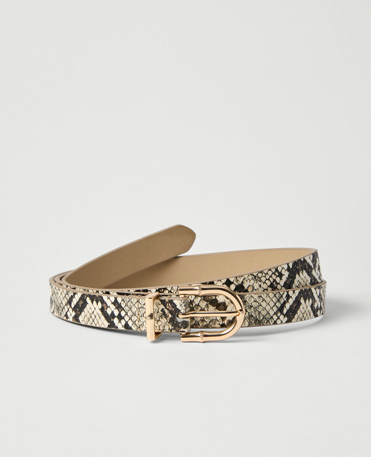 Skinny Snake Print Belt