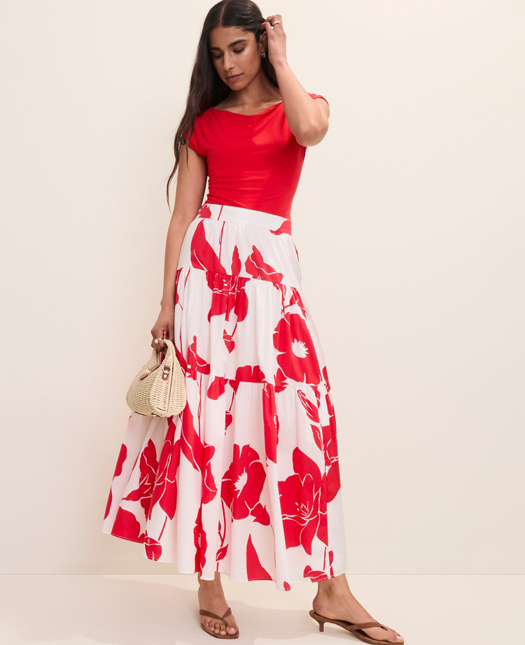 Floral Tiered Full Skirt