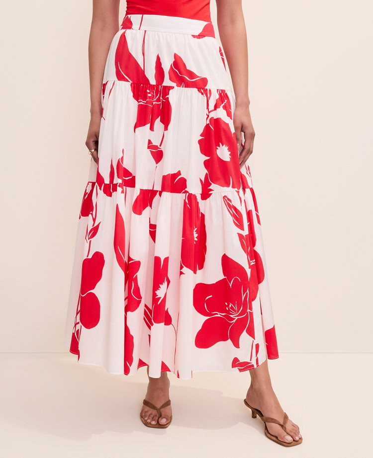 Floral Tiered Full Skirt