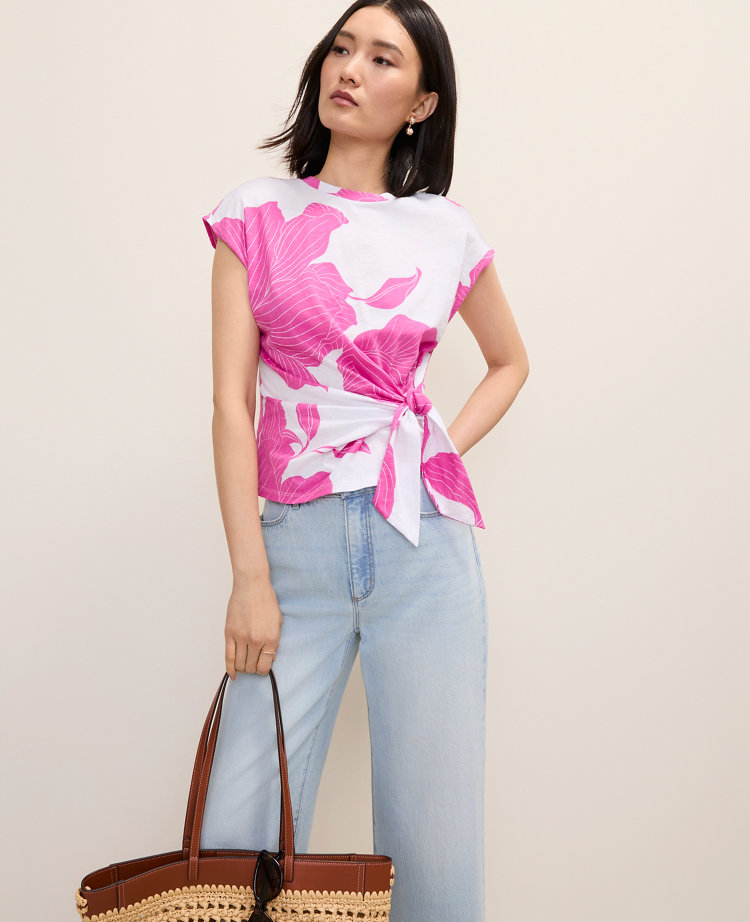Floral Tie Waist Tee