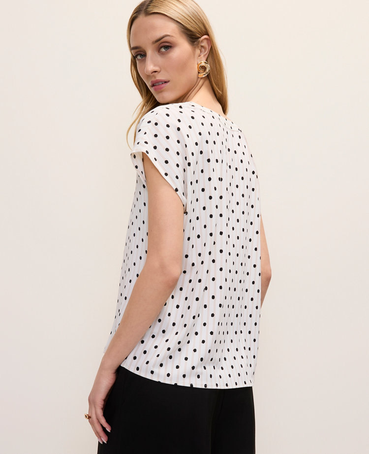 Polka Dot Mixed Media Top