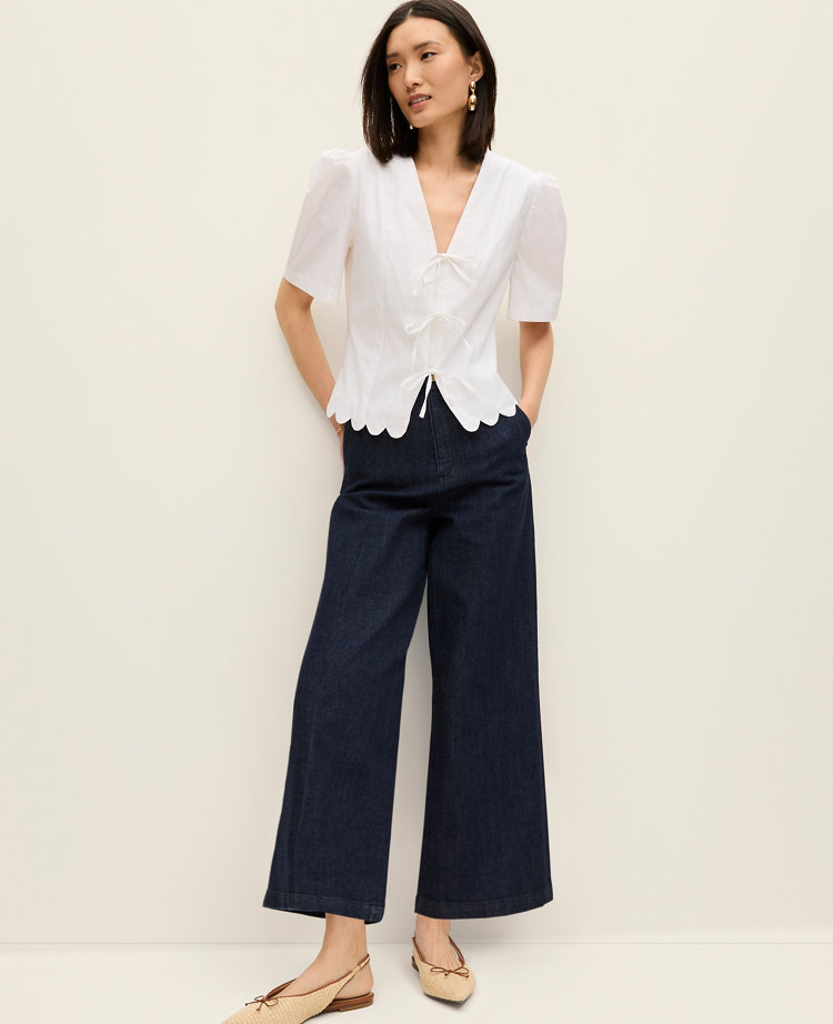 Petite Tie Front Blouse