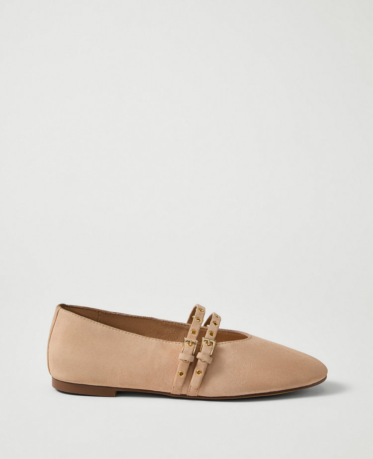Weekend Studded Suede Mary Jane Flat