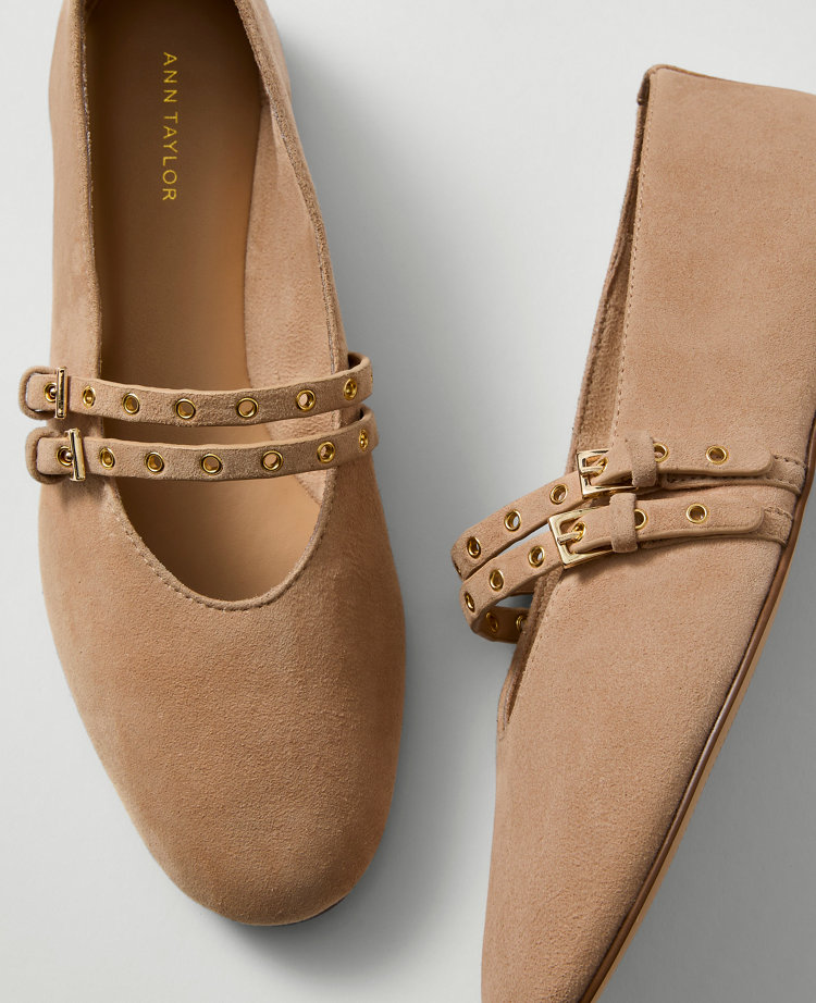 Weekend Studded Suede Mary Jane Flat
