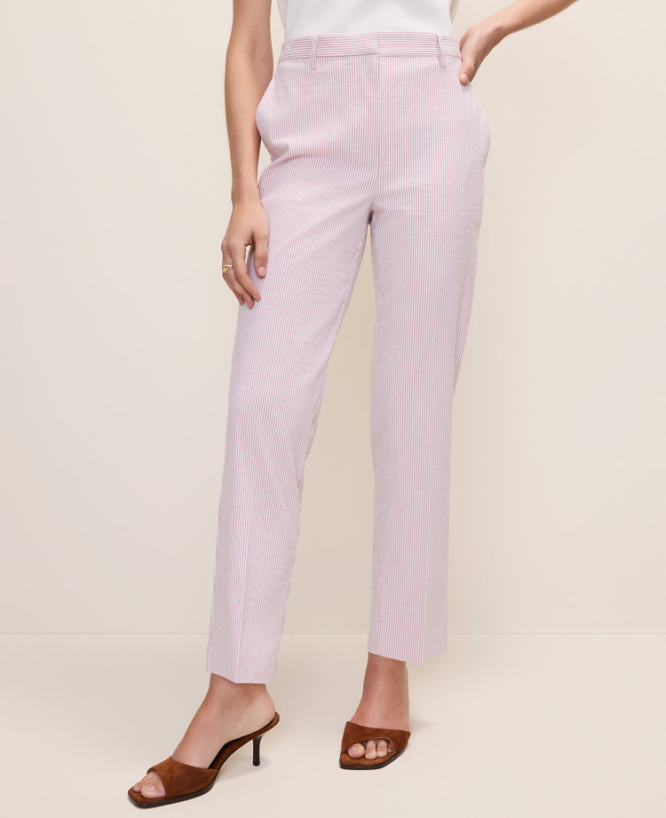 The Petite Eva Ankle Pant in Seersucker