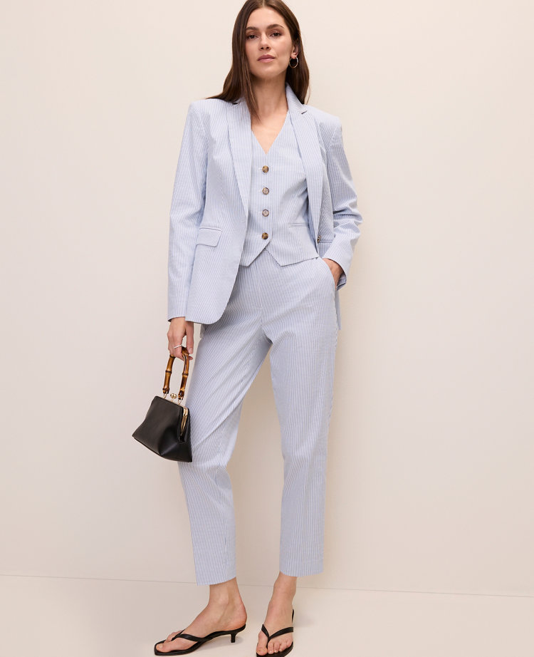 The Petite Ankle Pant in Seersucker