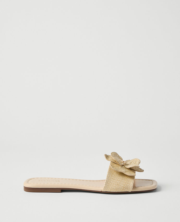 Straw Flower Embellished Sandal