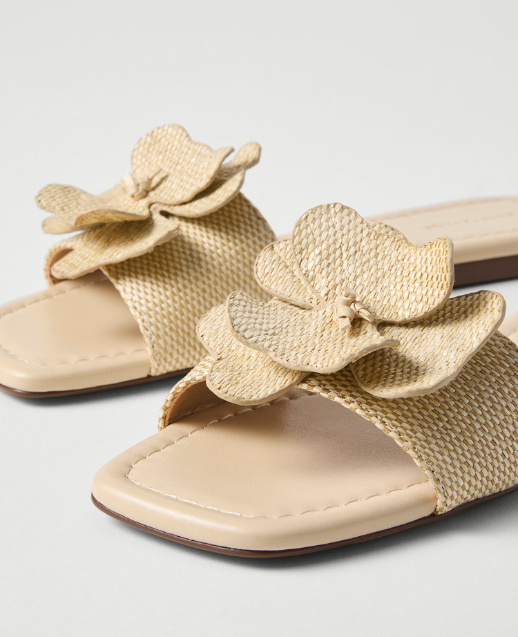 Straw Flower Embellished Sandal