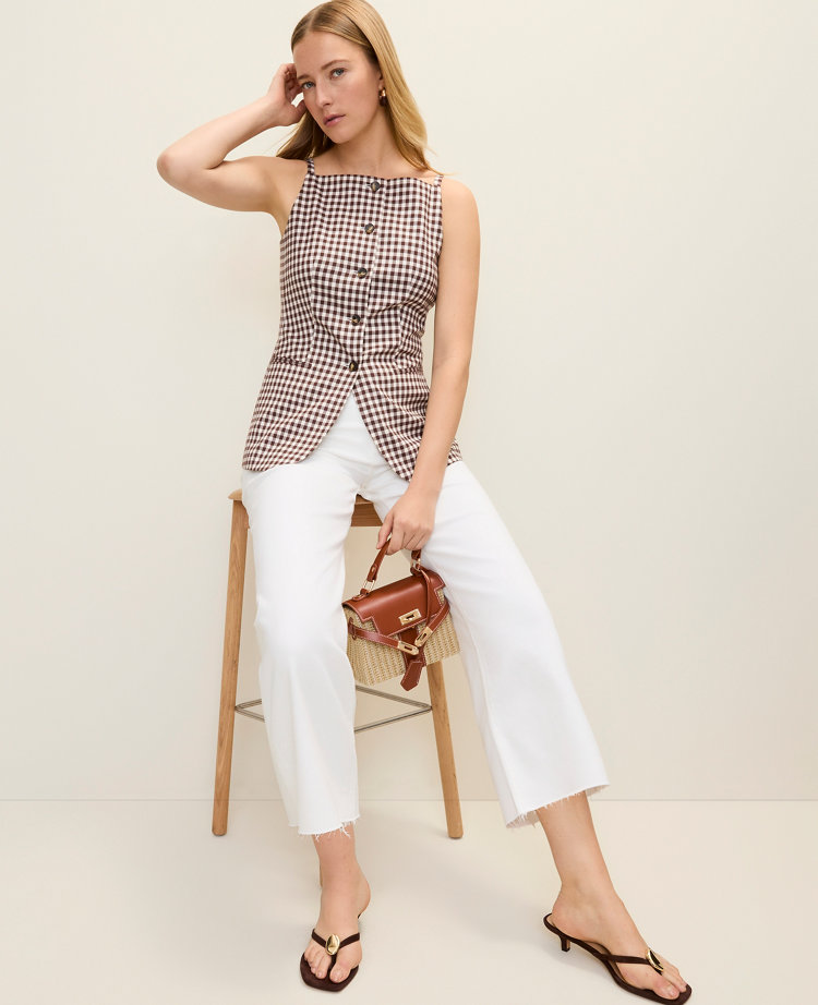 The Petite Strappy Vest in Gingham