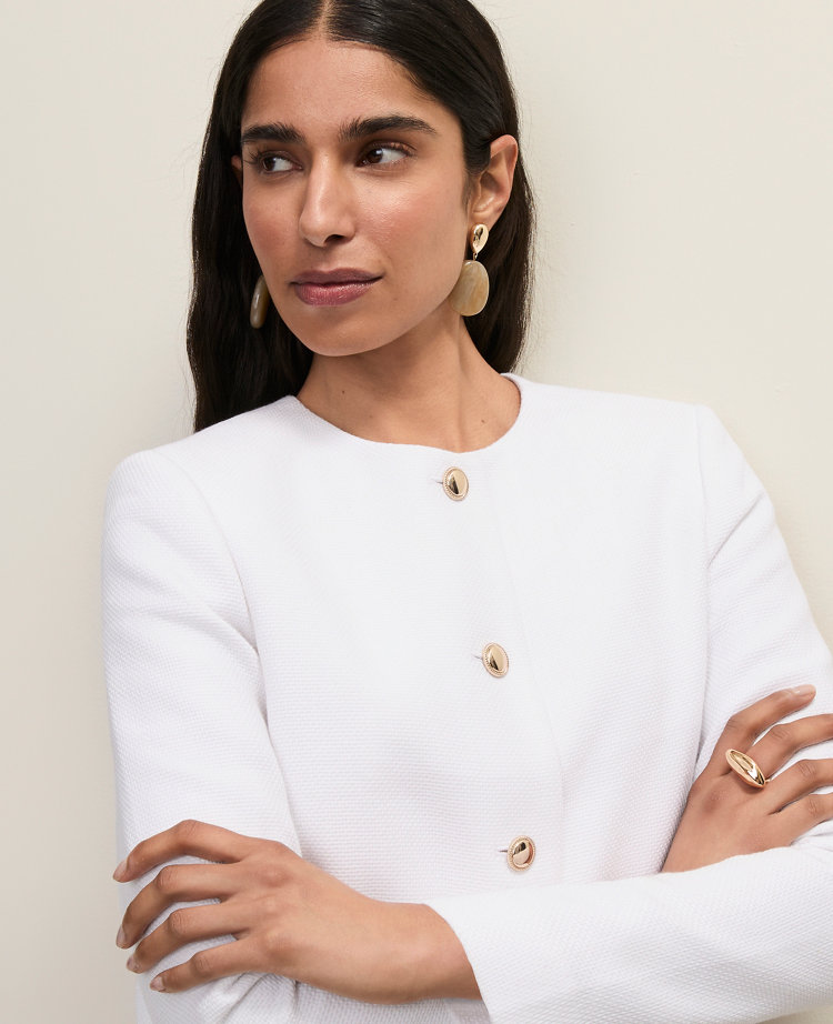 Petite Cropped Crew Neck Jacket