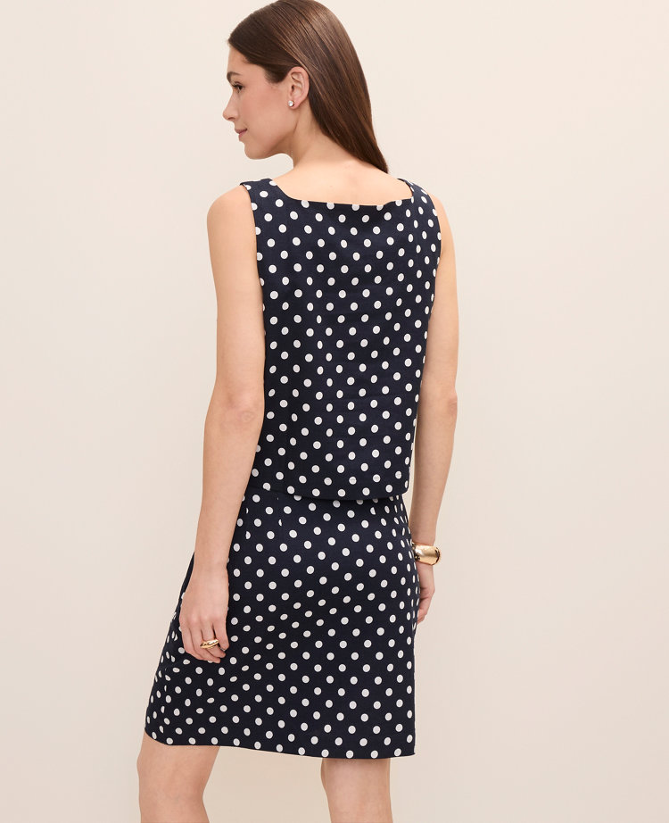 Polka Dot Tank Top in Linen Blend
