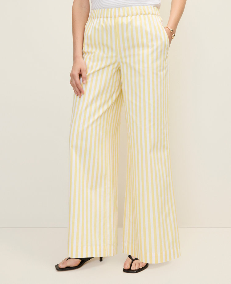 Petite Weekend Collection Striped Easy Palazzo Pant