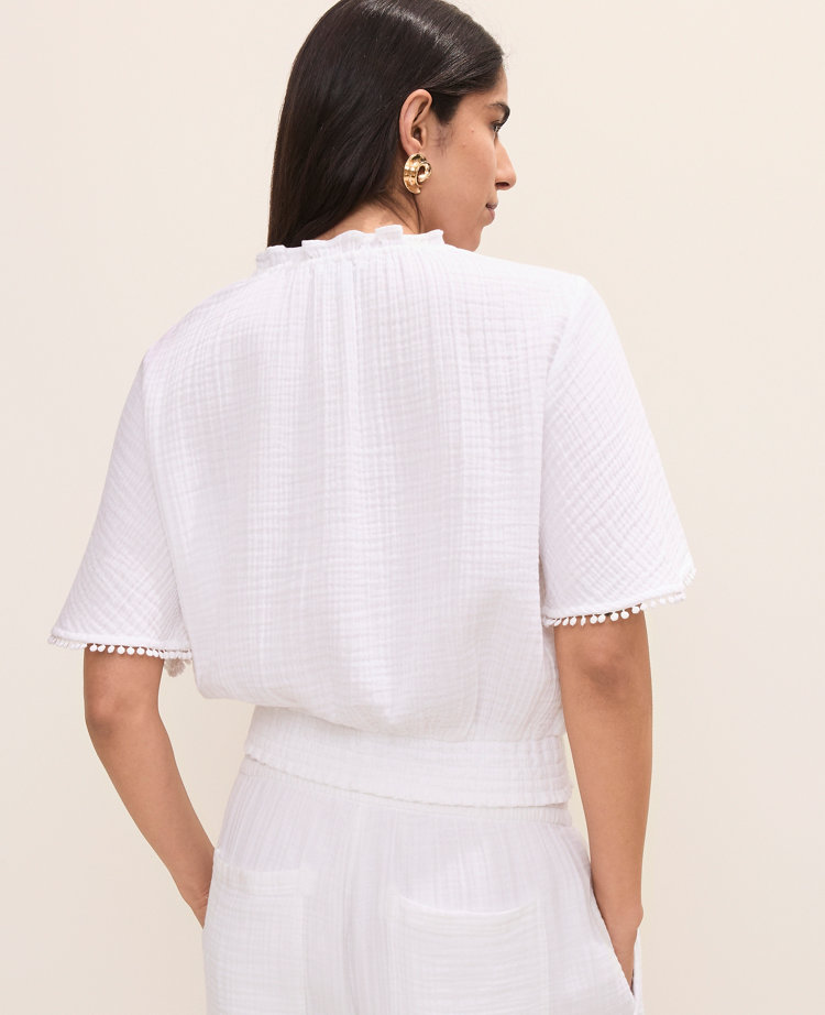 Smocked Bobble Trim Blouse carousel Product Image 2