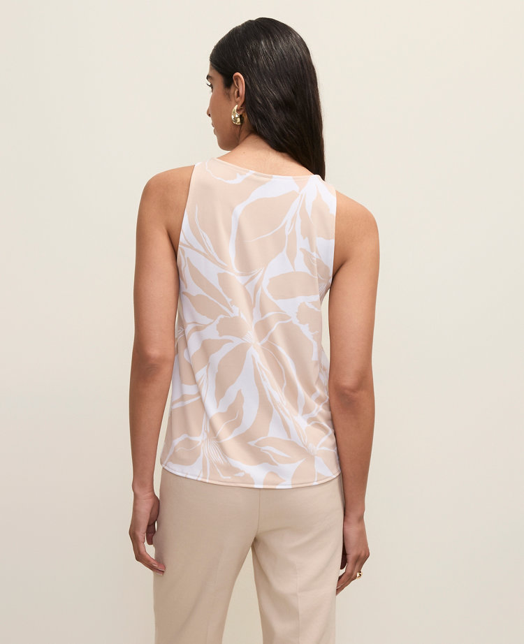 Mixed Media Floral V-Neck Shell