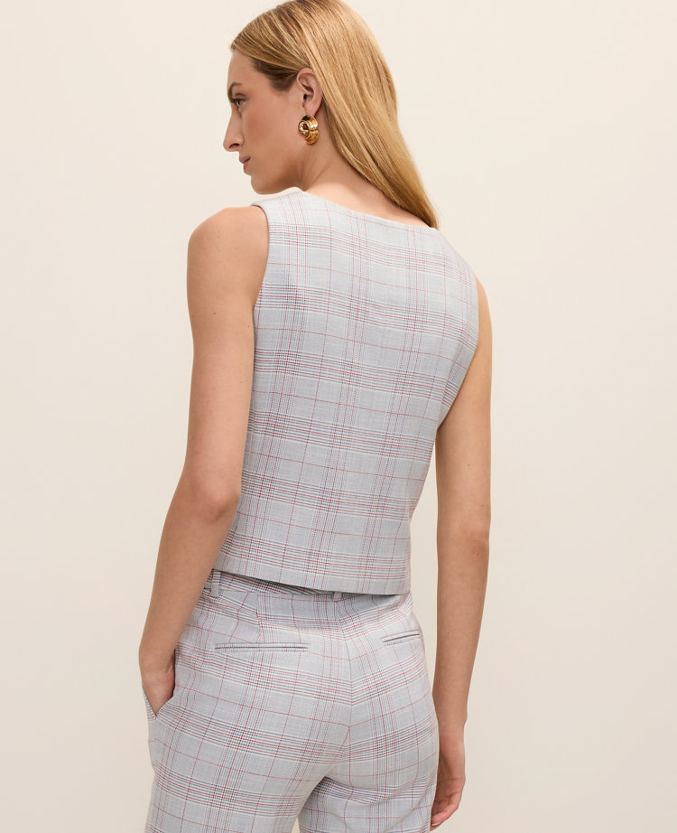 The Petite Tailored Vest in Plaid carousel Product Image 2