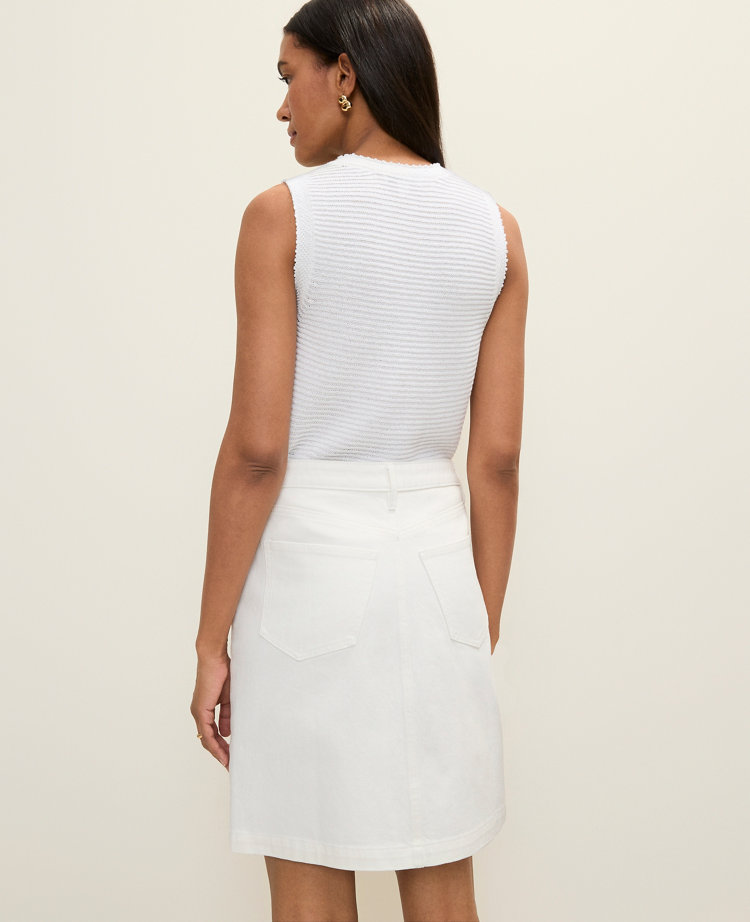 Petite Weekend Eyelet Denim Skirt