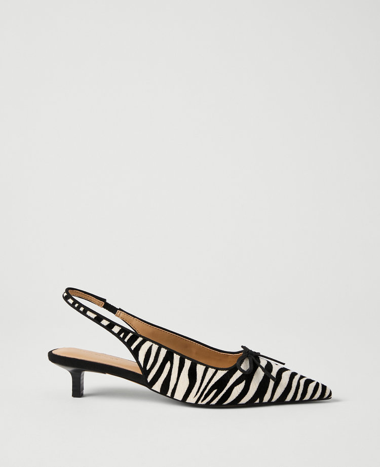 Calf Hair Kitten Heel Pump