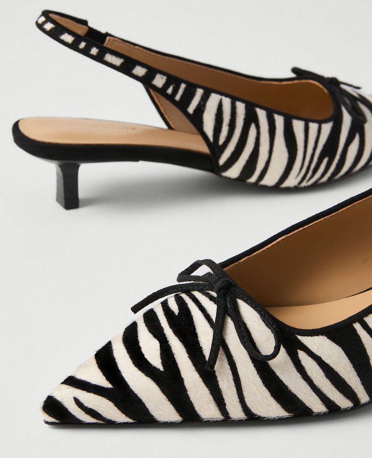 Calf Hair Kitten Heel Pump