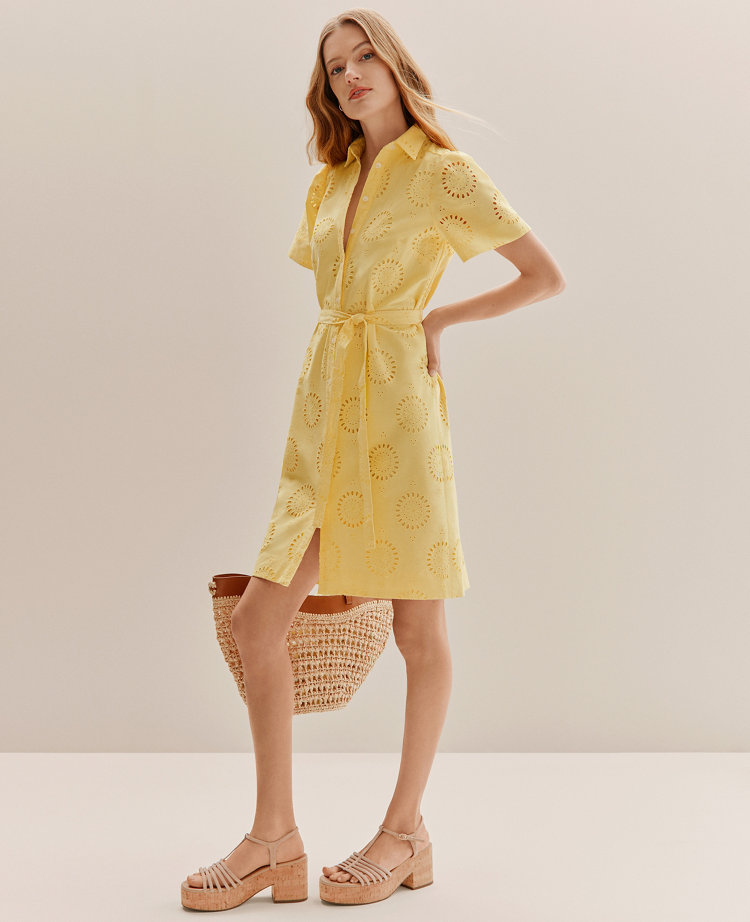 Petite Weekend Eyelet Shirtdress