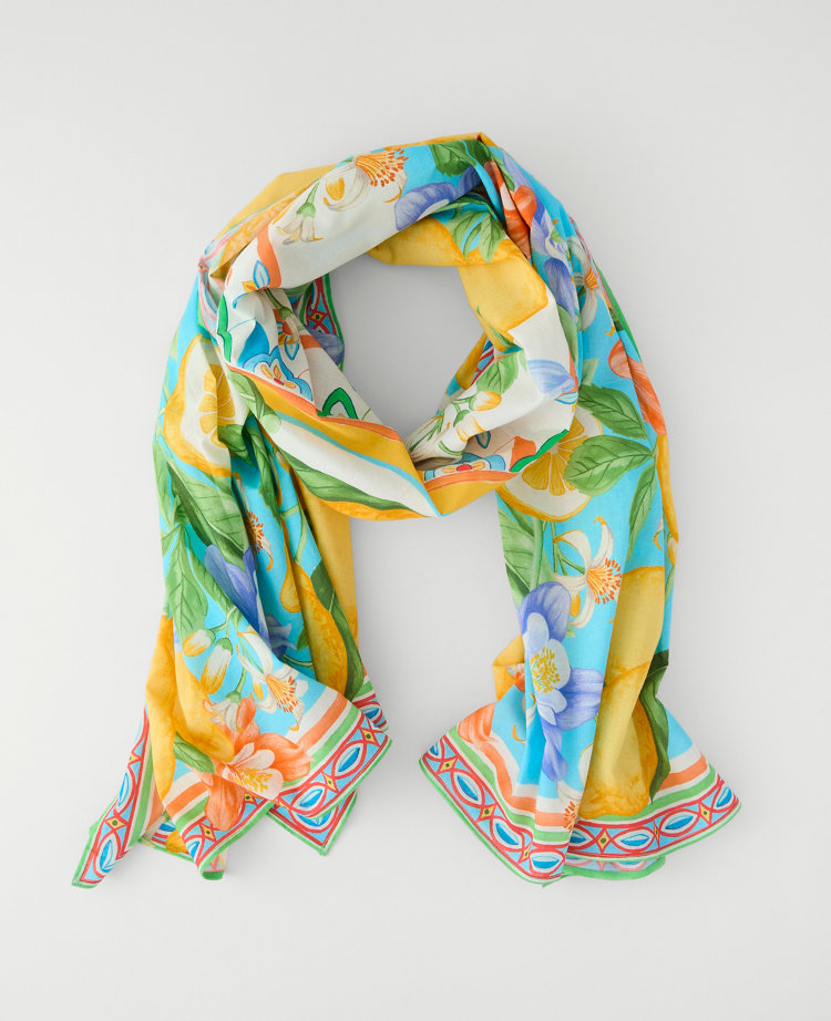 Lemon Floral Print Scarf