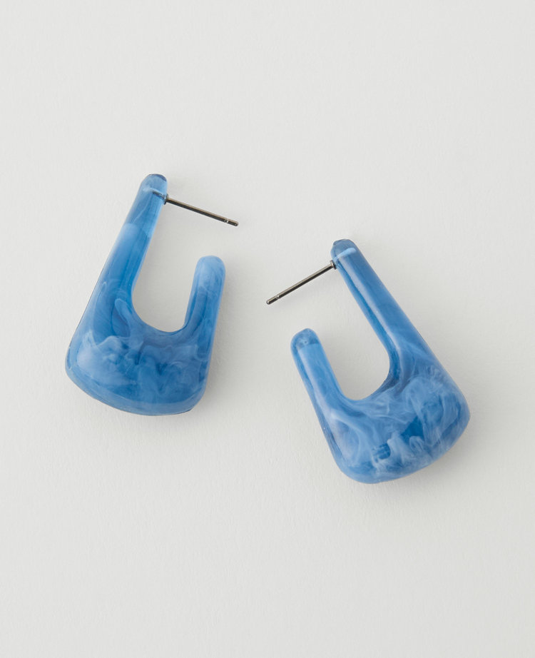 Square Enamel Hoop Earrings