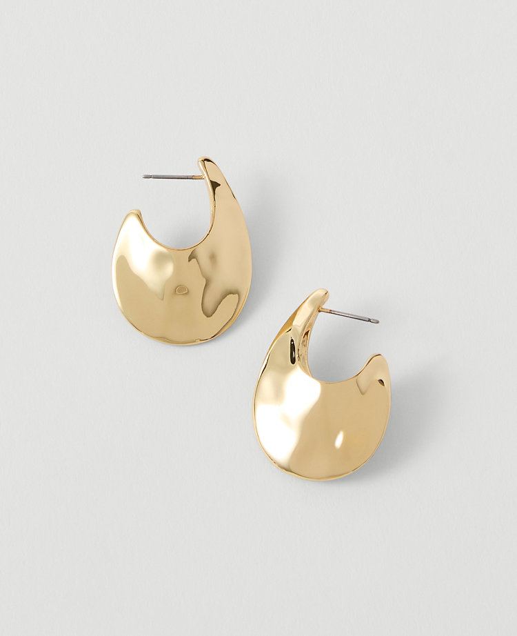 Hammered Metal Hoop Earrings