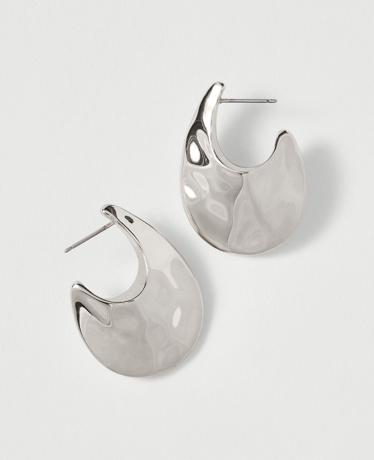 Hammered Metal Hoop Earrings