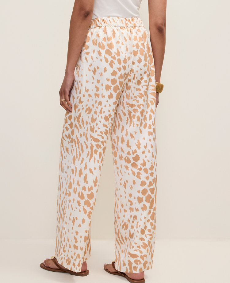 Petite Easy Wide-Leg Pant in  Animal Print Satin carousel Product Image 3