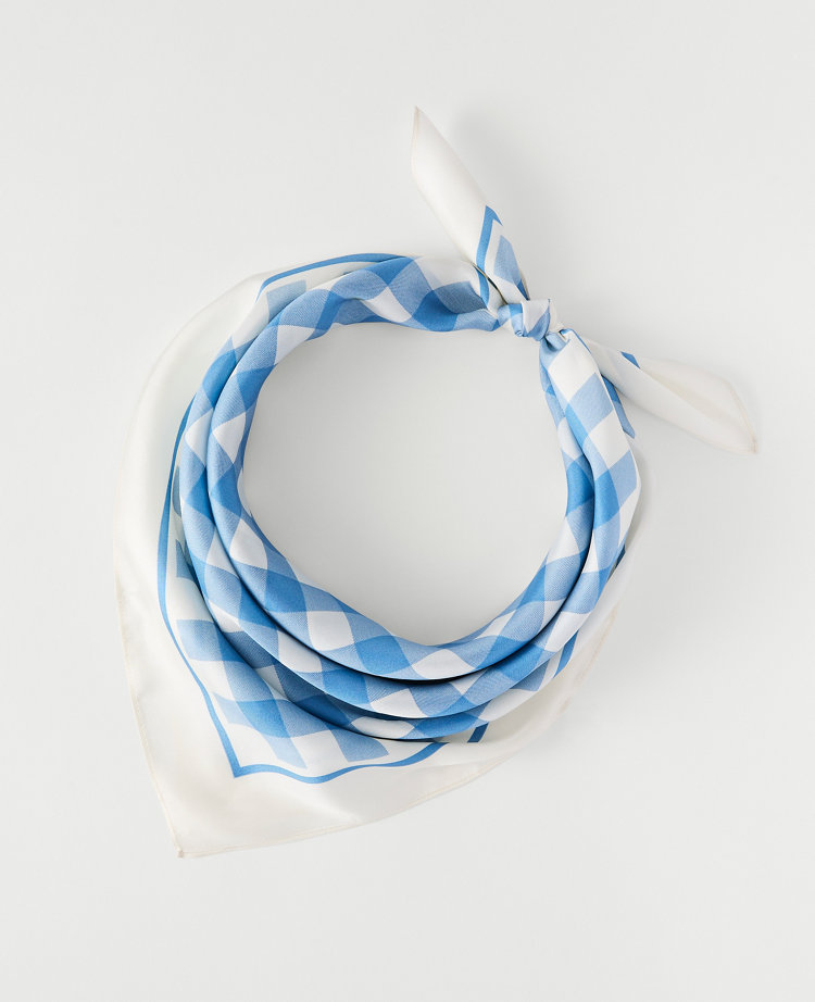 Weekend Gingham Silk Scarf